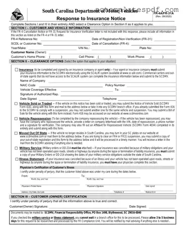 Fr 31 South Carolina Dmv Template