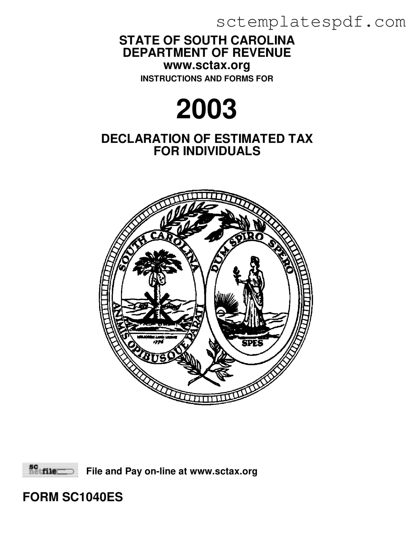 South Carolina 1040Es Template